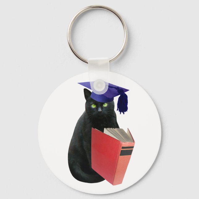 Black Cat Grad Key Ring (Front)