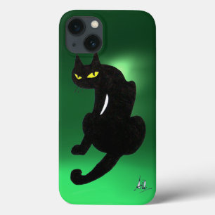 BLACK CAT green iPhone 13 Case
