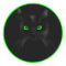 Black Cat Green Eyes Classic Round Stickers