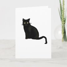 Black Cat Greeting Card  Blank Inside