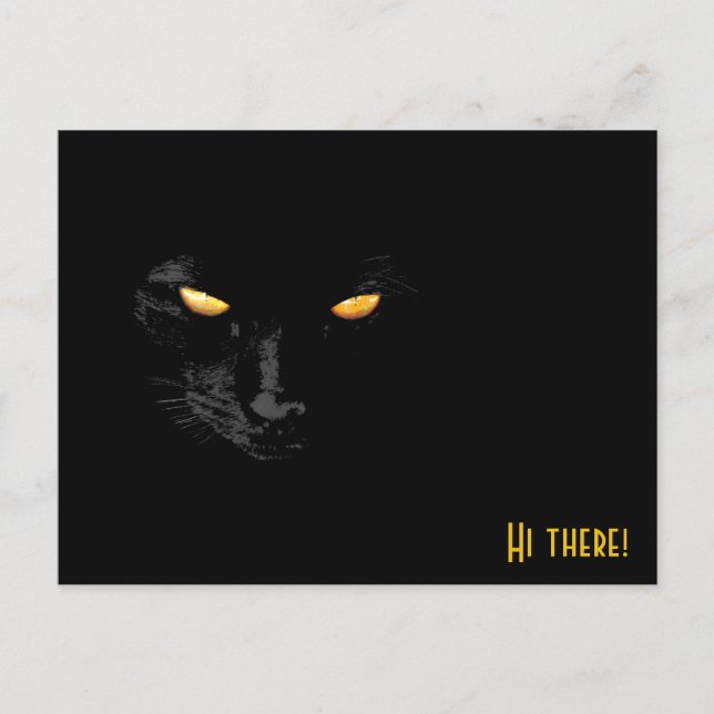 Black Cat greetings funny customisable Postcard (Front)