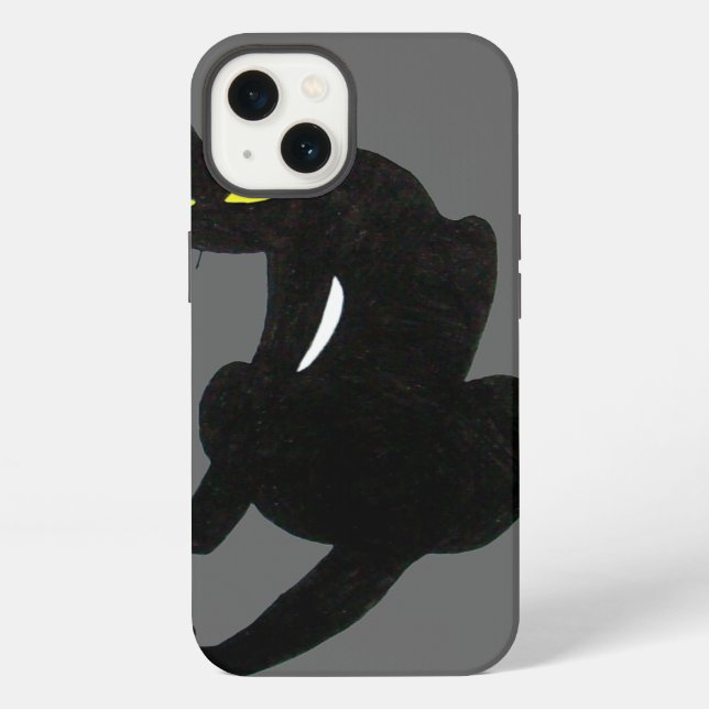 BLACK CAT grey iPhone Case (Back)