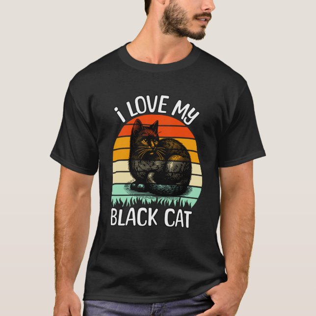 Black Cat Grumpy Black Cat T-Shirt (Front)