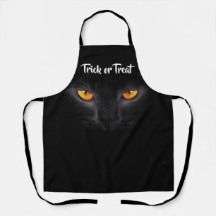Black cat Halloween apron