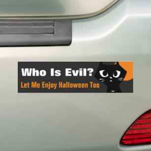 Black Cat Halloween Bumper Sticker
