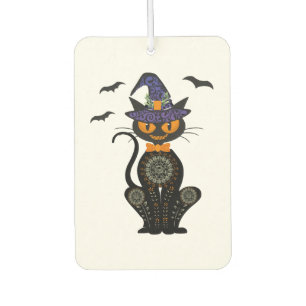 Black Cat Halloween Car Air Freshener