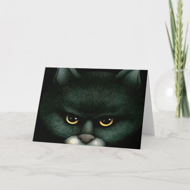 Black Cat - Halloween Card (Front)