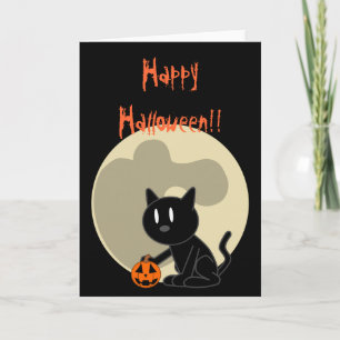 Black Cat Halloween Card