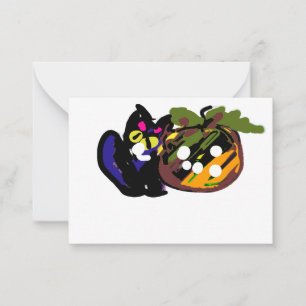 Black Cat Halloween Card