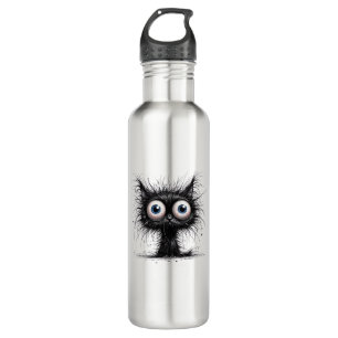 Black Cat Halloween Costume Party Funny Scary Cat  710 Ml Water Bottle