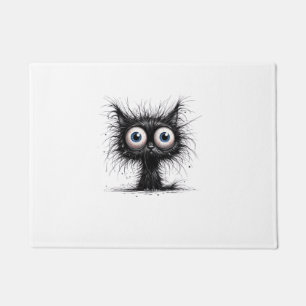 Black Cat Halloween Costume Party Funny Scary Cat  Doormat