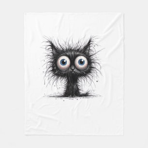 Black Cat Halloween Costume Party Funny Scary Cat  Fleece Blanket