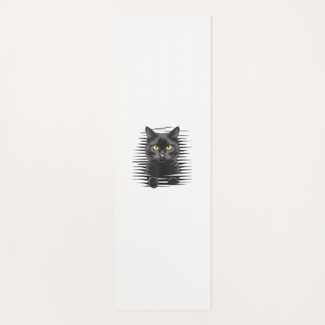 Black Cat Halloween Costume Spooky Kitty Cat Kitte Yoga Mat (Front)