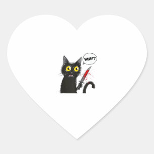 Black Cat Halloween Costume What Funny Cat Lover  Heart Sticker