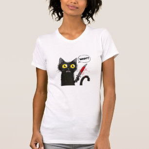 Black Cat Halloween Costume What Funny Cat Lover T-Shirt