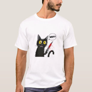 Black Cat Halloween Costume What Funny Cat Lover T-Shirt