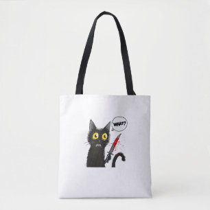 Black Cat Halloween Costume What Funny Cat Lover Tote Bag
