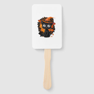 Black Cat Halloween Costume Witchcraft Spider Web Hand Fan