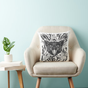 Black Cat Halloween Cushion