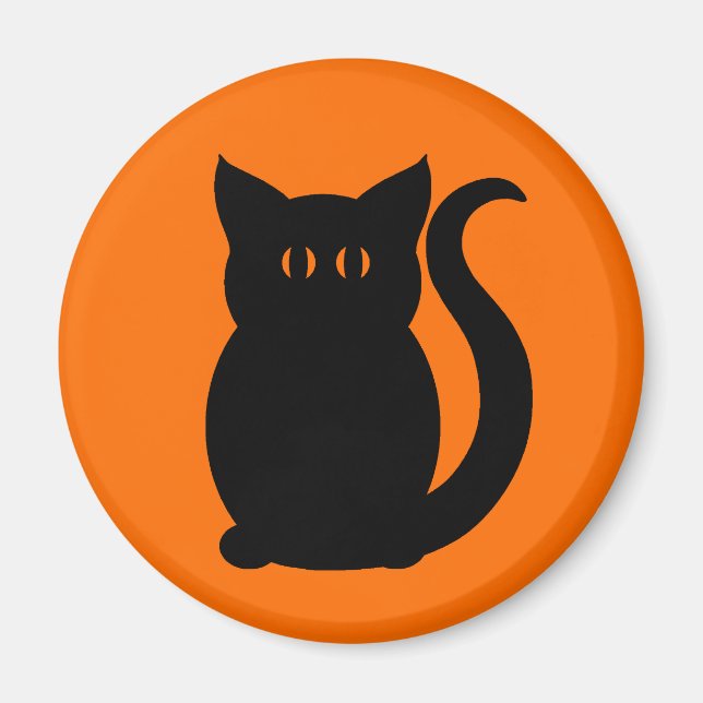 Black cat Halloween cute Magnet (Front)