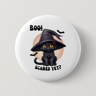 Black Cat Halloween Cute Vintage Black Kitten Boo 6 Cm Round Badge