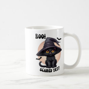 Black Cat Halloween Cute Vintage Black Kitten Boo  Coffee Mug