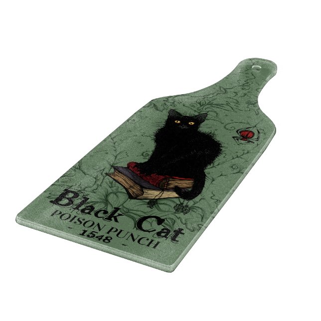 Black Cat Halloween Cutting Board (Corner)