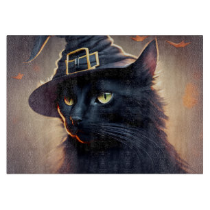 Black Cat Halloween Cutting Board