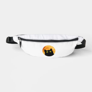Black Cat Halloween Design Funny Cat Halloween Bum Bags