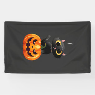 Black Cat Halloween Design � Spooky Pumpkin Art fo Banner