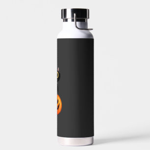 Black Cat Halloween Design � Spooky Pumpkin Art fo Water Bottle
