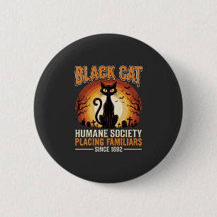 Black Cat Halloween Familiar Vintage Graveyard Des 6 Cm Round Badge