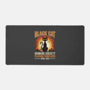 Black Cat Halloween Familiar Vintage Graveyard Des Desk Mat