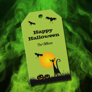 Black Cat Halloween Favour Gift Tags