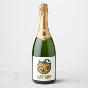 Black Cat Halloween Halloween Costumes Sparkling Wine Label