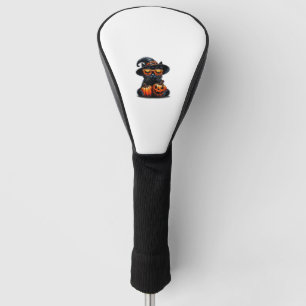 Black Cat Halloween Holding Pumpkin Cat Lovers Gir Golf Head Cover