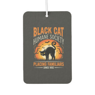 Black Cat Halloween Humane Society Vintage Graphic Car Air Freshener