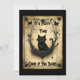 Black Cat Halloween Invitation