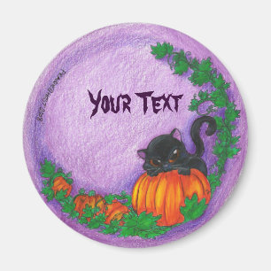 Black Cat Halloween Magnets