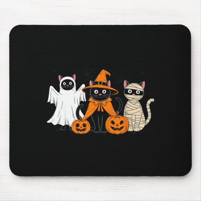 Black Cat Halloween  Mouse Pad (Front)
