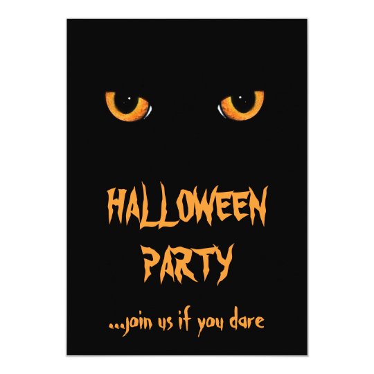 Black Cat Halloween Party Invitations