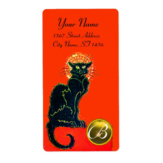 BLACK CAT HALLOWEEN PARTY MONOGRAM (Front)