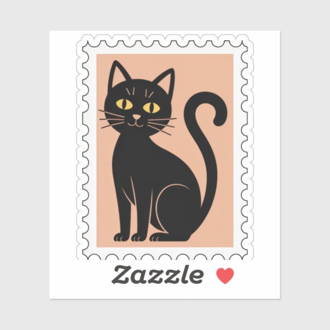 Black Cat Halloween Postage Stamp (Sheet)