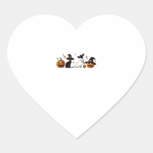 Black Cat Halloween Pumpkin Boo Ghost Witch Spooky Heart Sticker