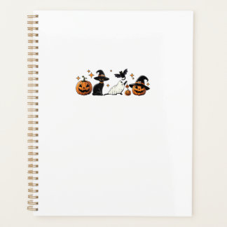Black Cat Halloween Pumpkin Boo Ghost Witch Spooky Planner