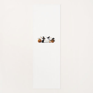 Black Cat Halloween Pumpkin Boo Ghost Witch Spooky Yoga Mat