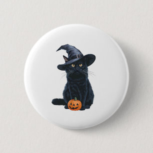 Black Cat Halloween Pumpkin Costume For Women Men 6 Cm Round Badge