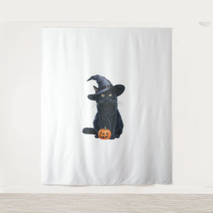 Black Cat Halloween Pumpkin Costume For Women Men Tapestry