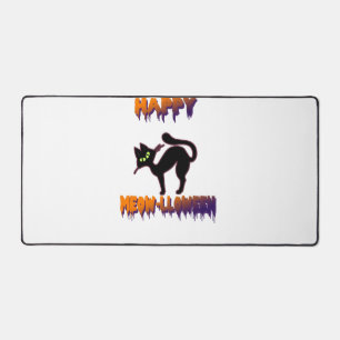 Black Cat Halloween Pumpkin Halloween Desk Mat