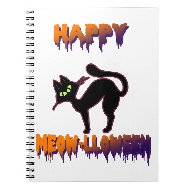 Black Cat Halloween Pumpkin Halloween Notebook (Front)
